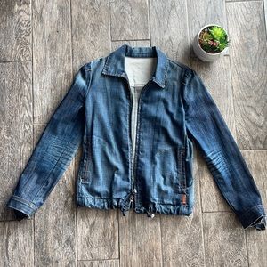 Vintage Pleated Denim Jacket